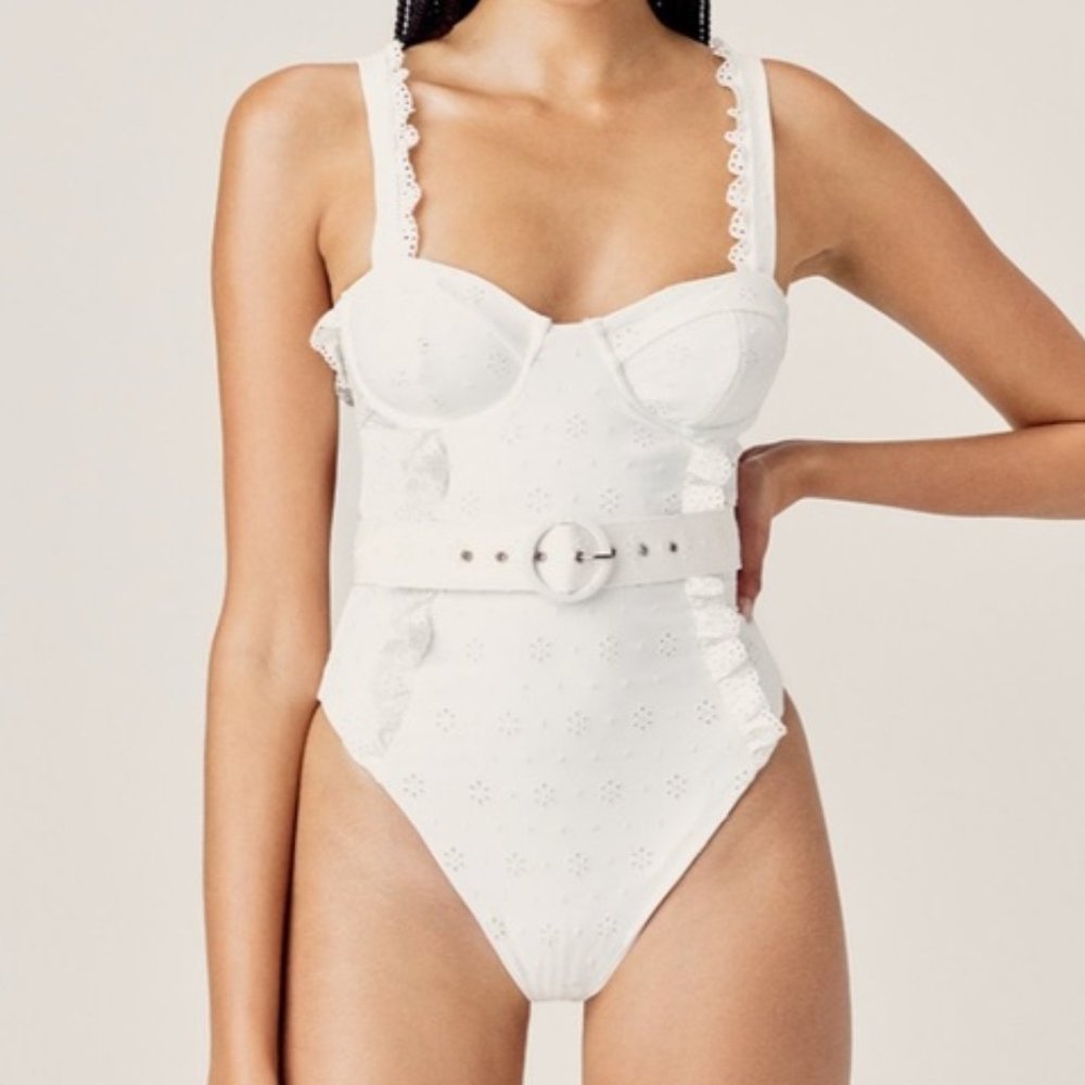 For Love & Lemons Rowan One Piece - White S NWT